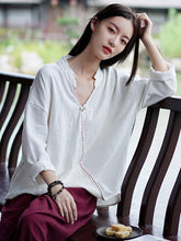 Casual Split-Joint Linen National Shirt